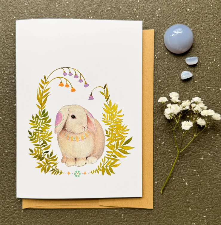 Bunny Bloom Blank Card - Heart of the Home Inc