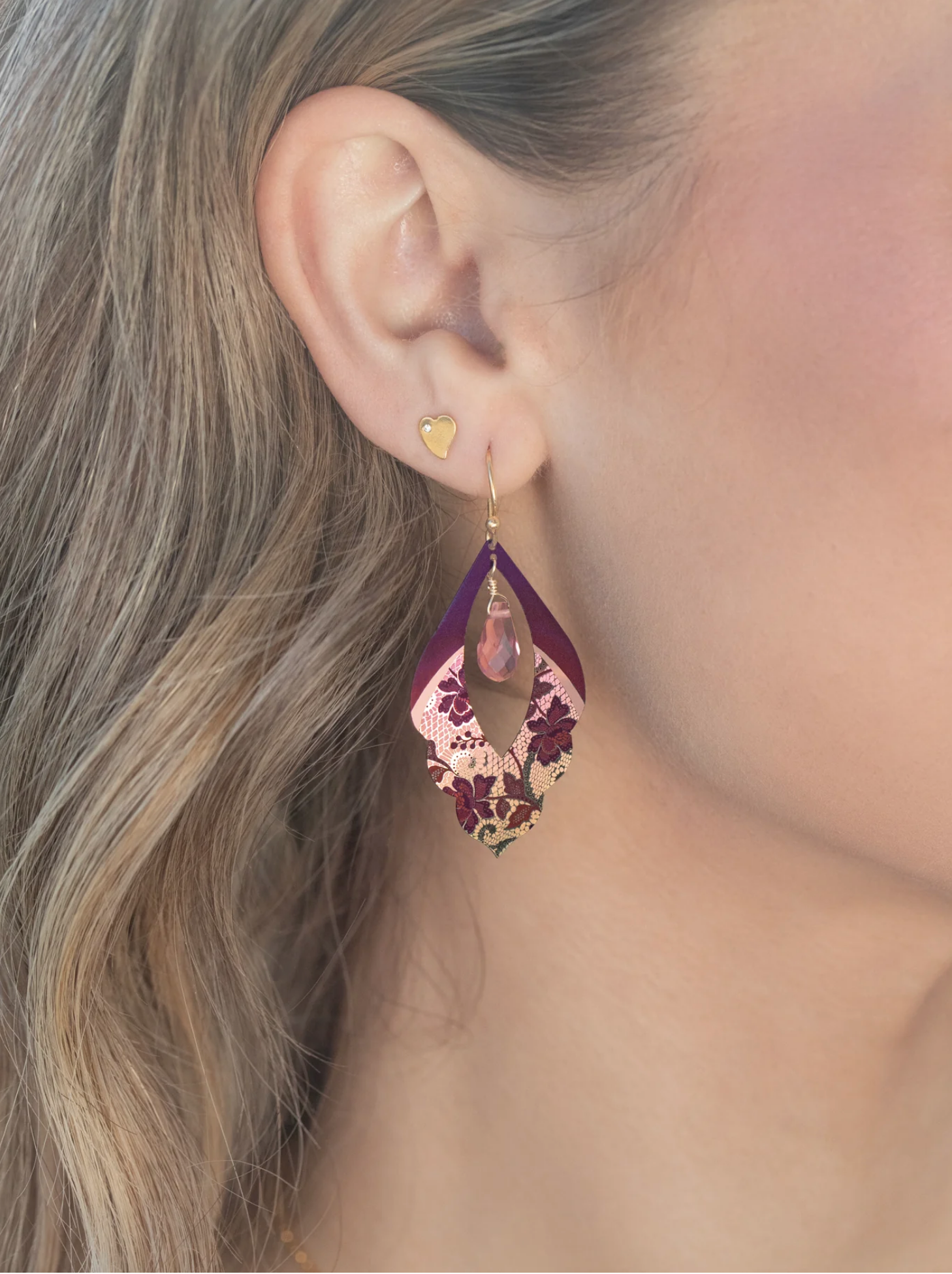 Isla Earrings in Vintage Burgundy - Heart of the Home LV