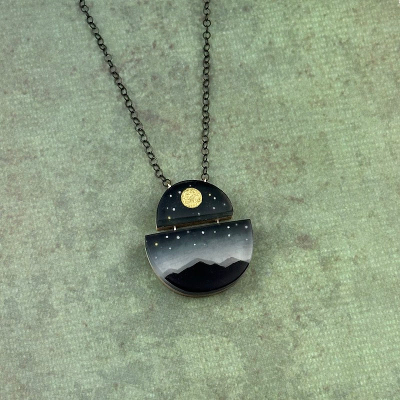 Full Gold Moon Necklace - Heart of the Home Inc