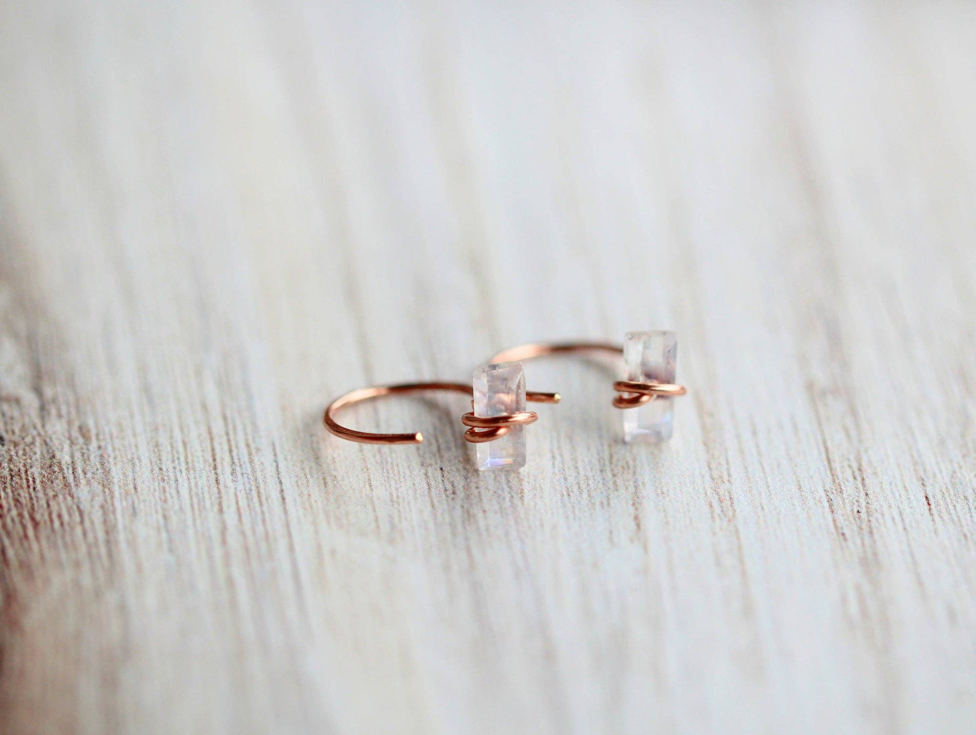 Moonstone Hug Hoops
