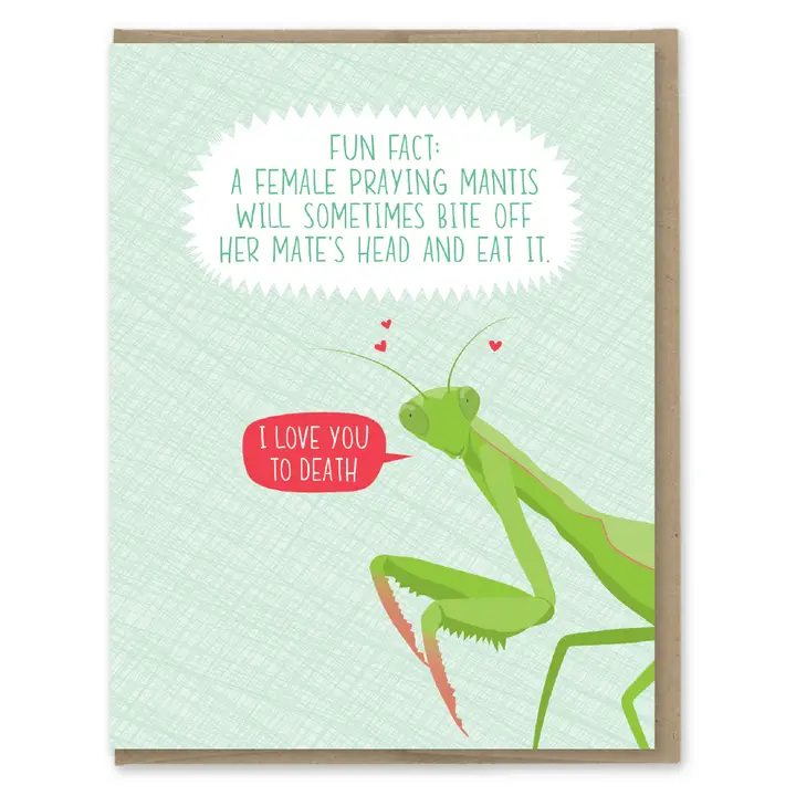 Praying Mantis Fact Day Card - Heart of the Home Inc