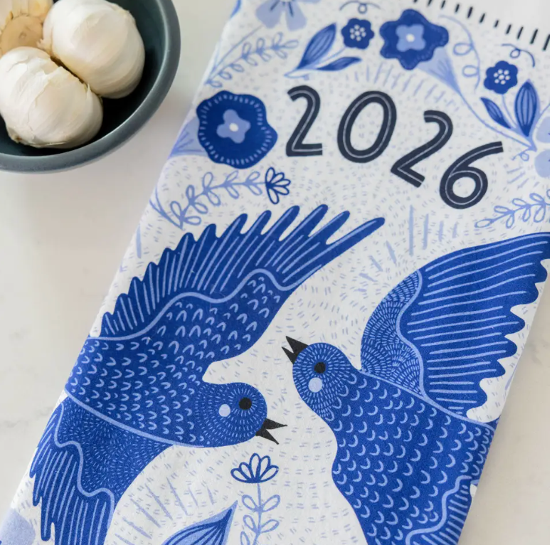 2026 Calendar Bluebird Tea Towel - Heart of the Home Inc