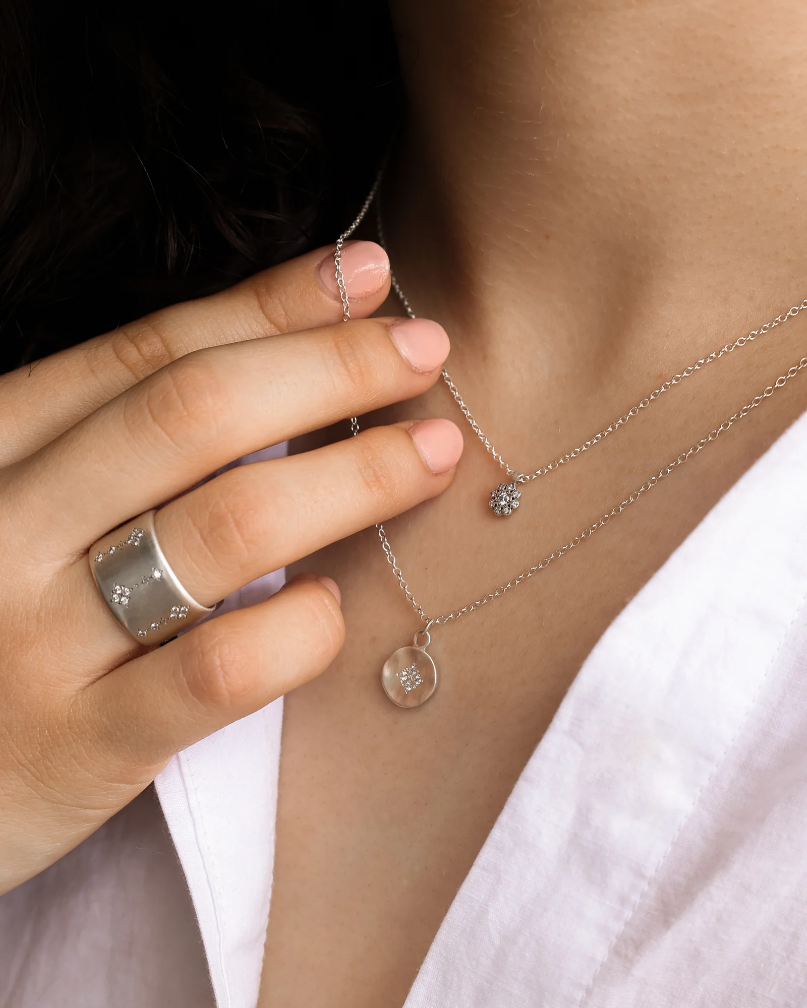 Four Star Wave Diamond Pendant - Heart of the Home Inc