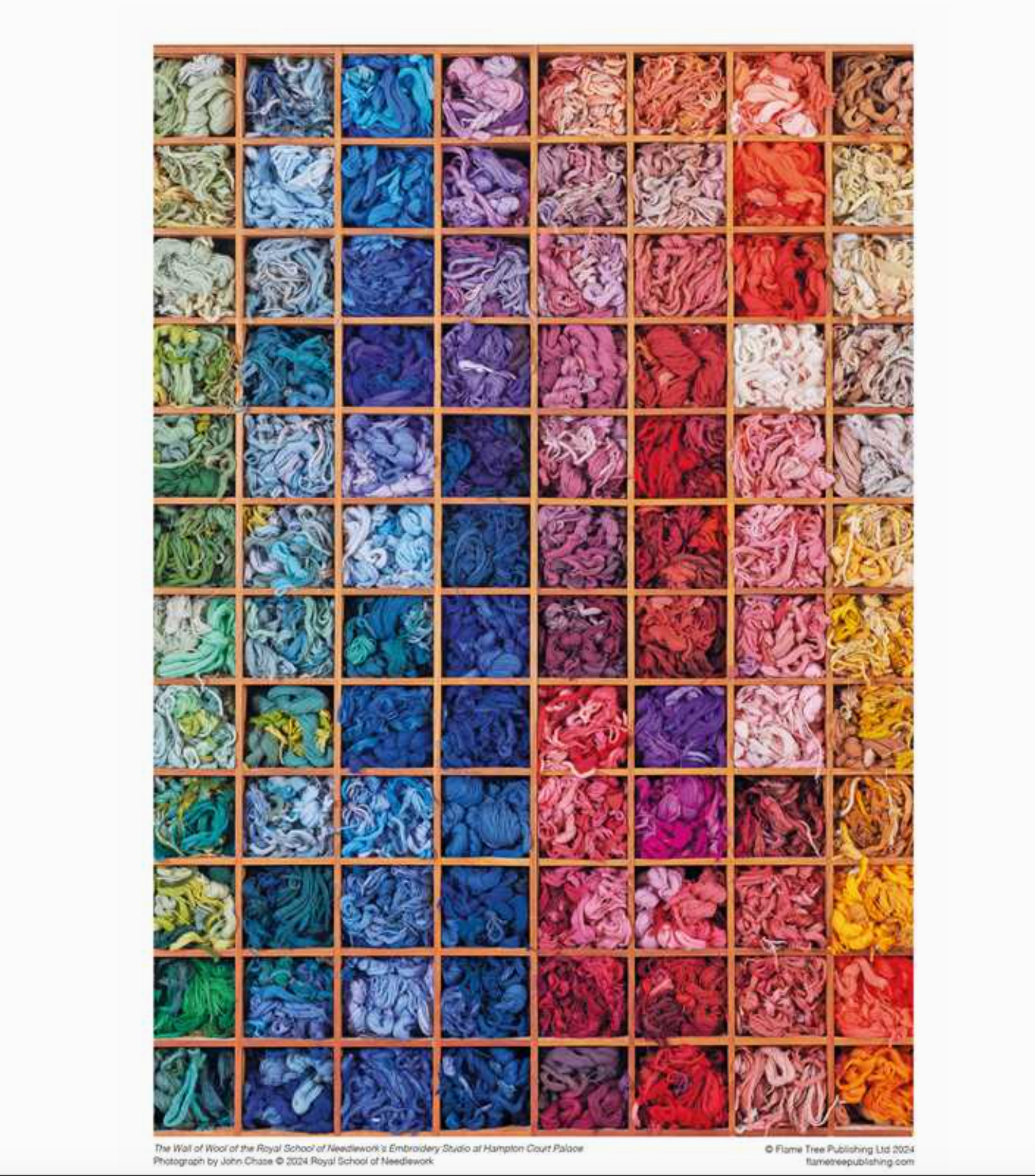 Adult Sustainable Jigsaw Puzzle: Royal School of Needlework: Wall of Wool - Heart of the Home Inc