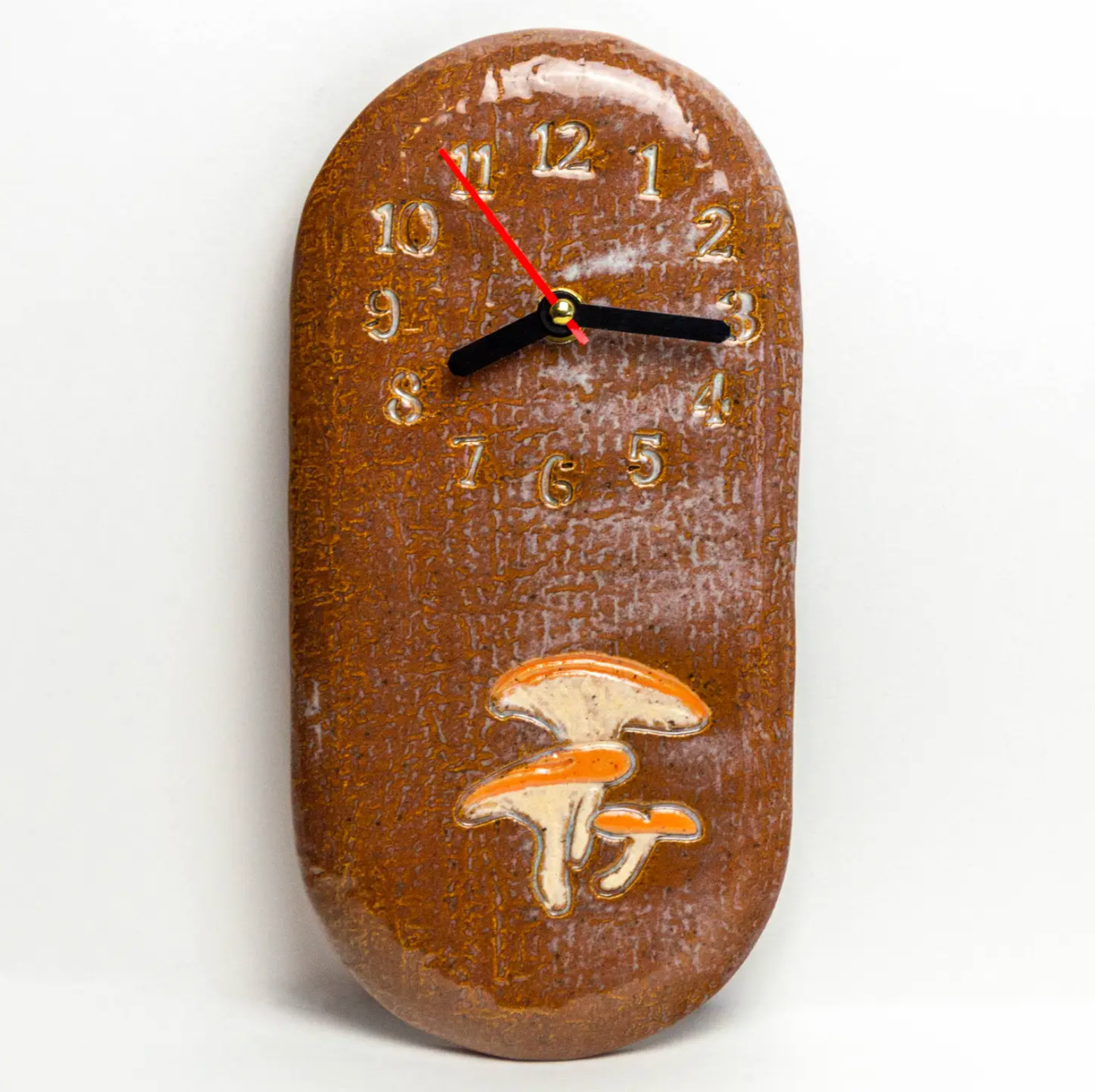 Jack-O'-Lantern Mushroom Ceramic Wall Clock - Heart of the Home Inc