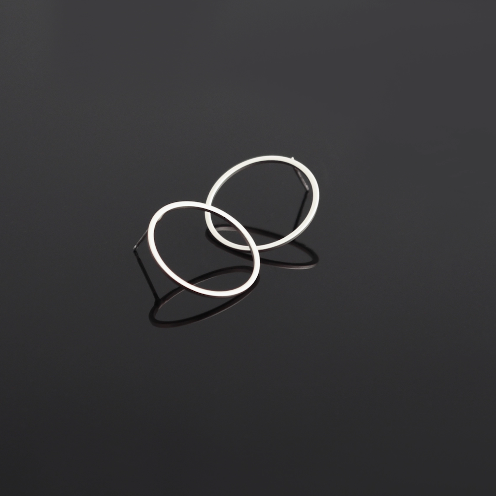 Haloes Earrings In Satin Silver - Heart of the Home Inc