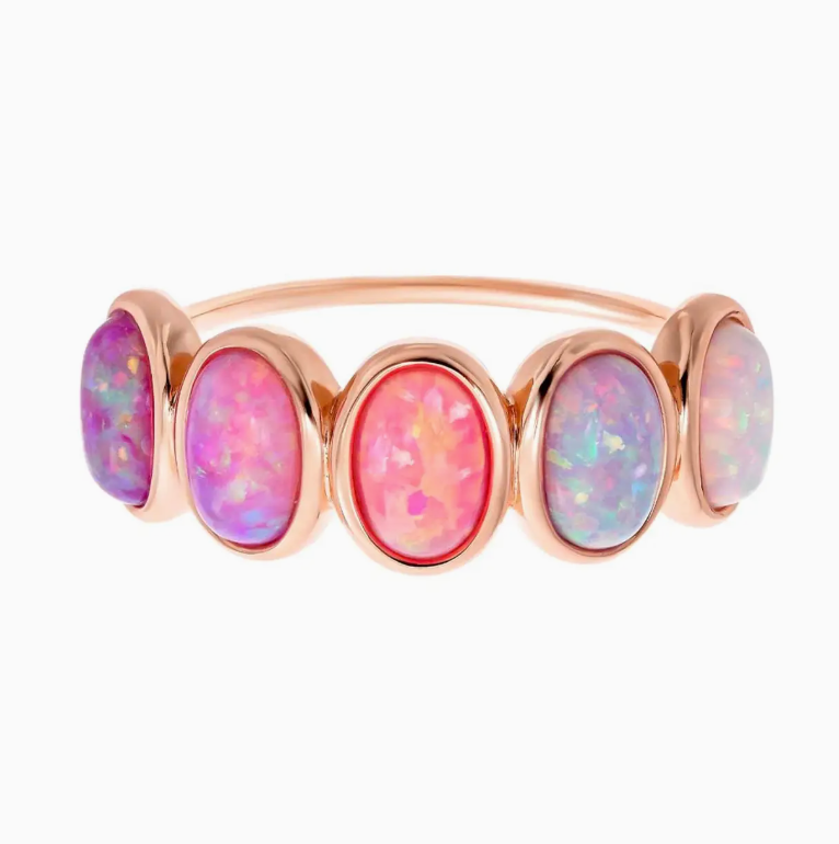 Pink Opal Ombre Candy Ring in Rose Gold - Size 8 - Heart of the Home Inc