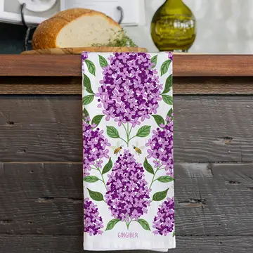 Purple Lilac Tea Towel - Heart of the Home Inc
