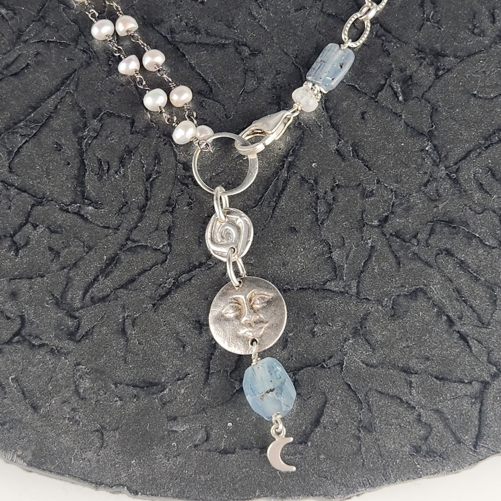 Silver Moonface Necklace - Heart of the Home Inc