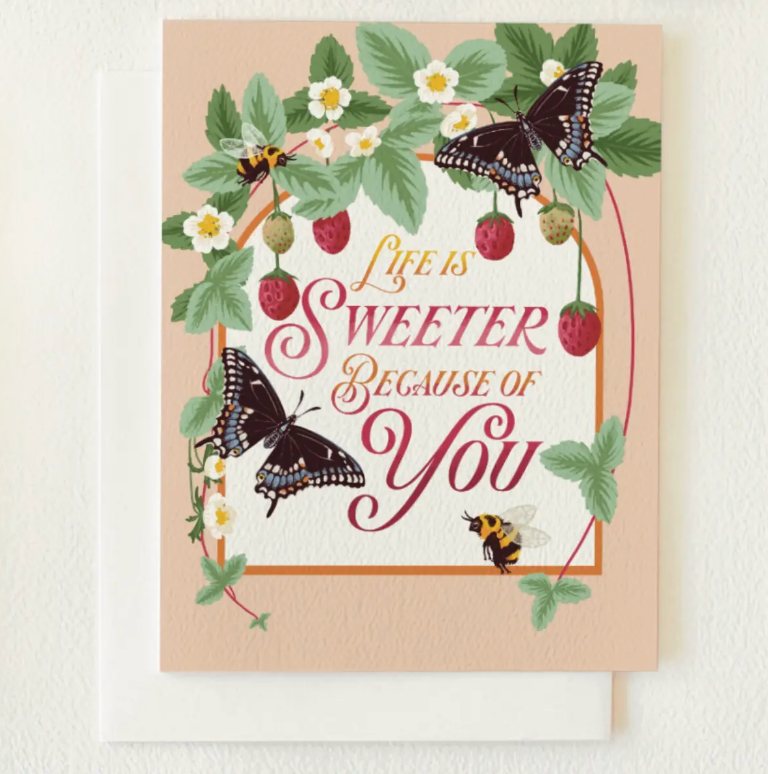 Strawberry Love Blank Card - Heart of the Home Inc