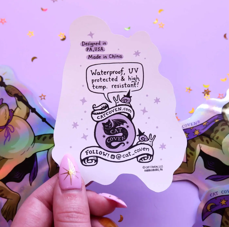 Toad Wizard Holographic Sticker - Heart of the Home Inc