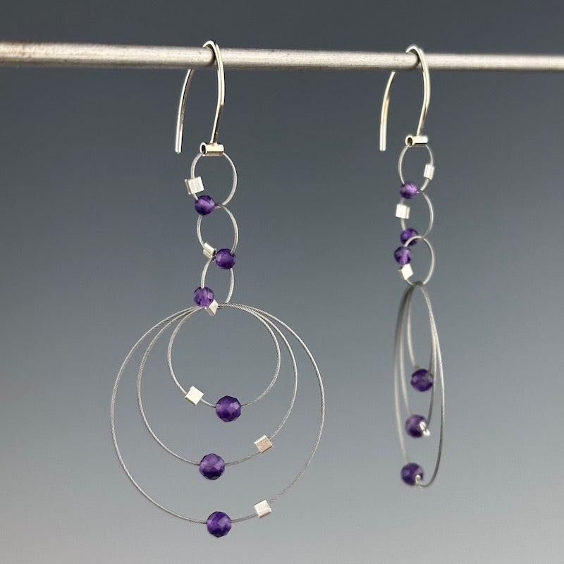 Amethyst Exclamation Earrings