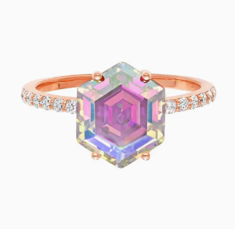 Rose Gold & Angel Quartz Parisian Lady Ring - Heart of the Home Inc
