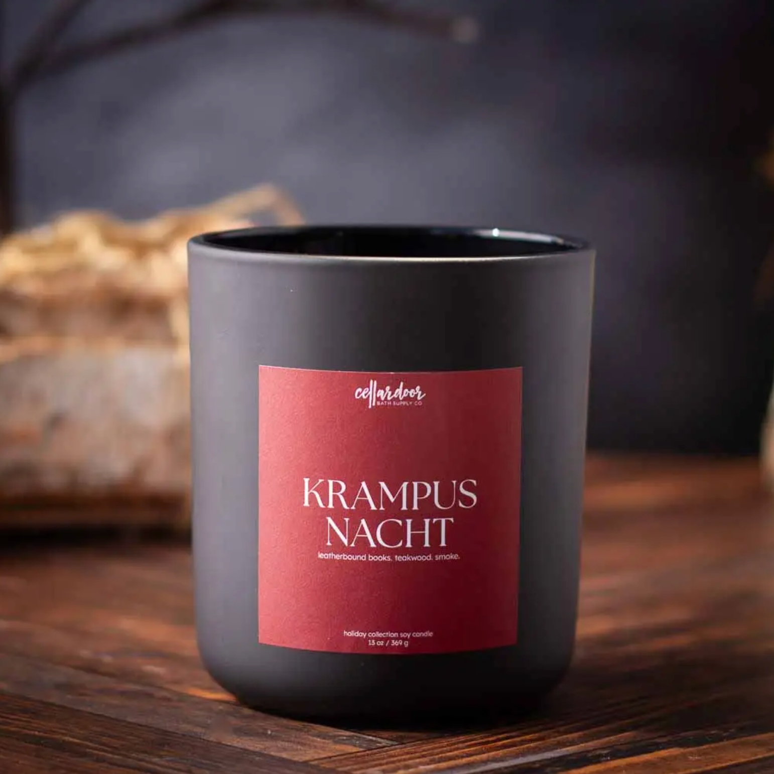 Kramus Nacht Double Wick 13oz Candle - Heart of the Home Inc