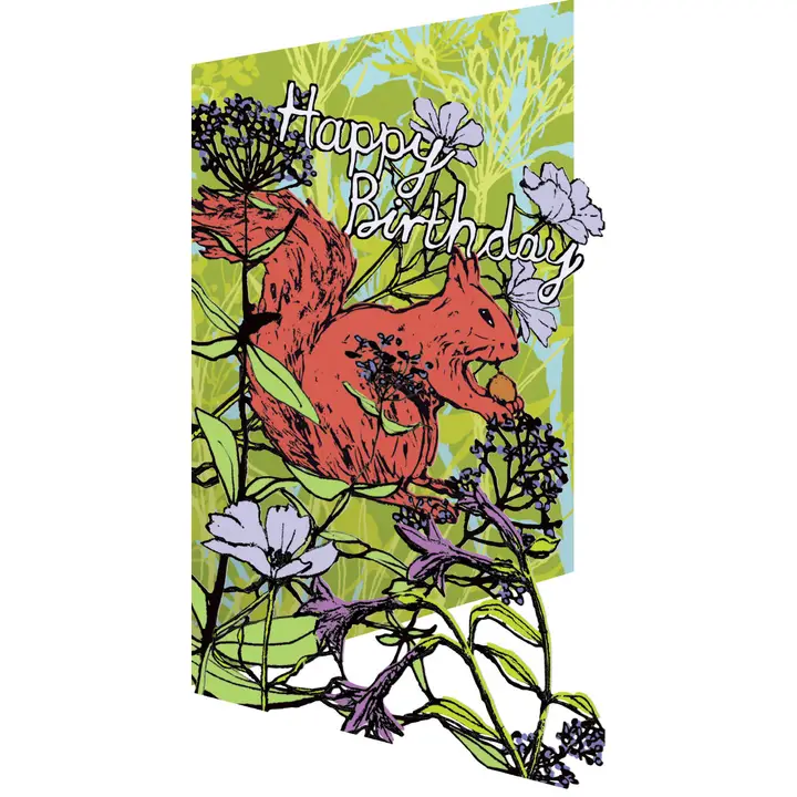 Squirrel Lasercut Birthday Card - Heart of the Home Inc