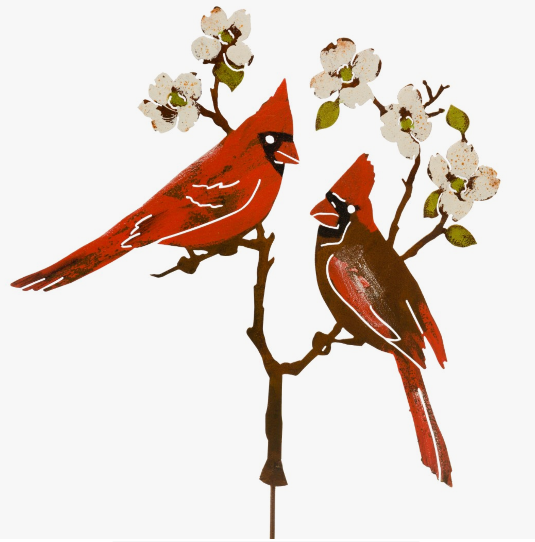 Cardinals On Dogwood Garden Stake - Heart of the Home LV