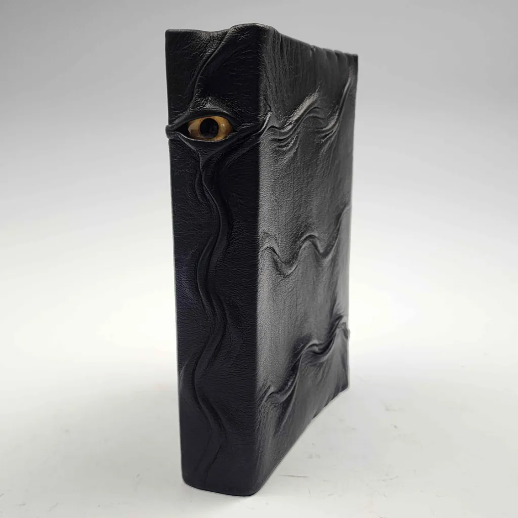 Small Sculpted Leather Journal with Spine Eye
