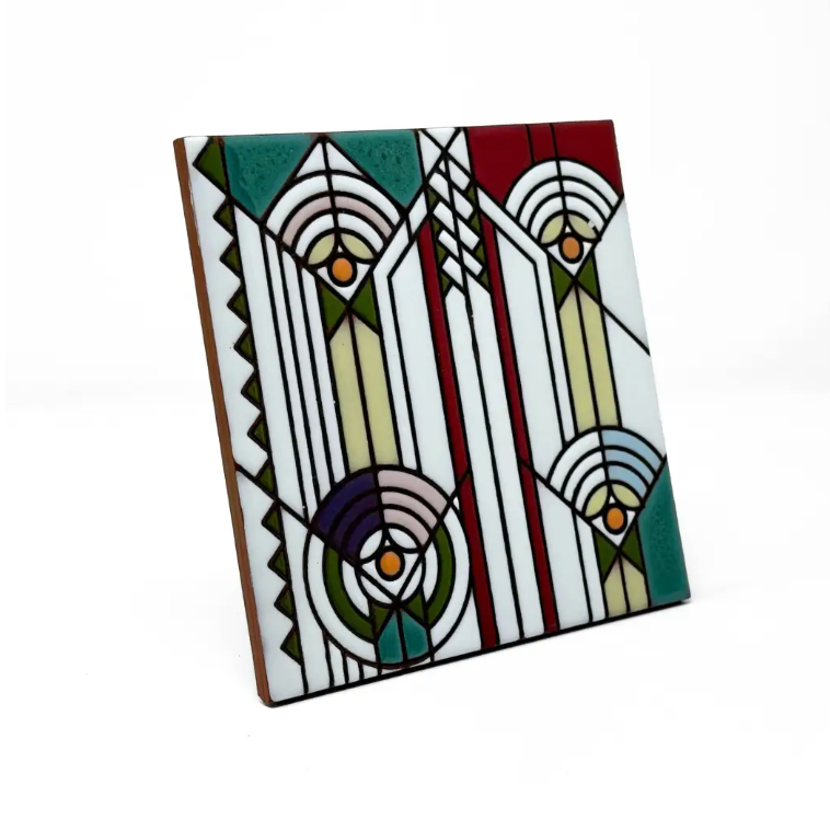 April Showers by Frank Lloyd Wright Glazed Tile - Heart of the Home Inc