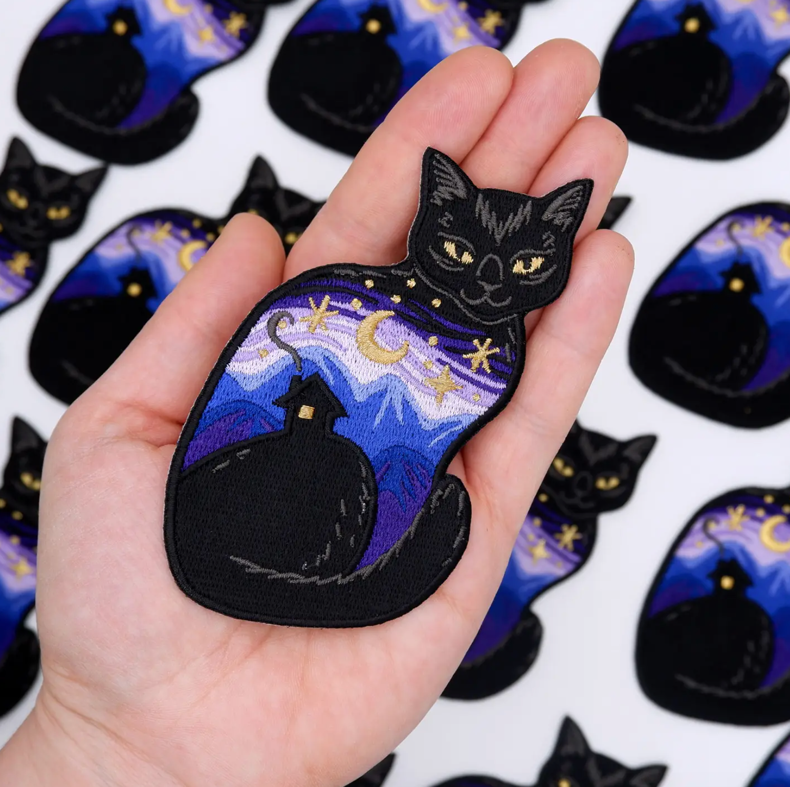 Twilight Cat Embroidered Patch - Heart of the Home Inc