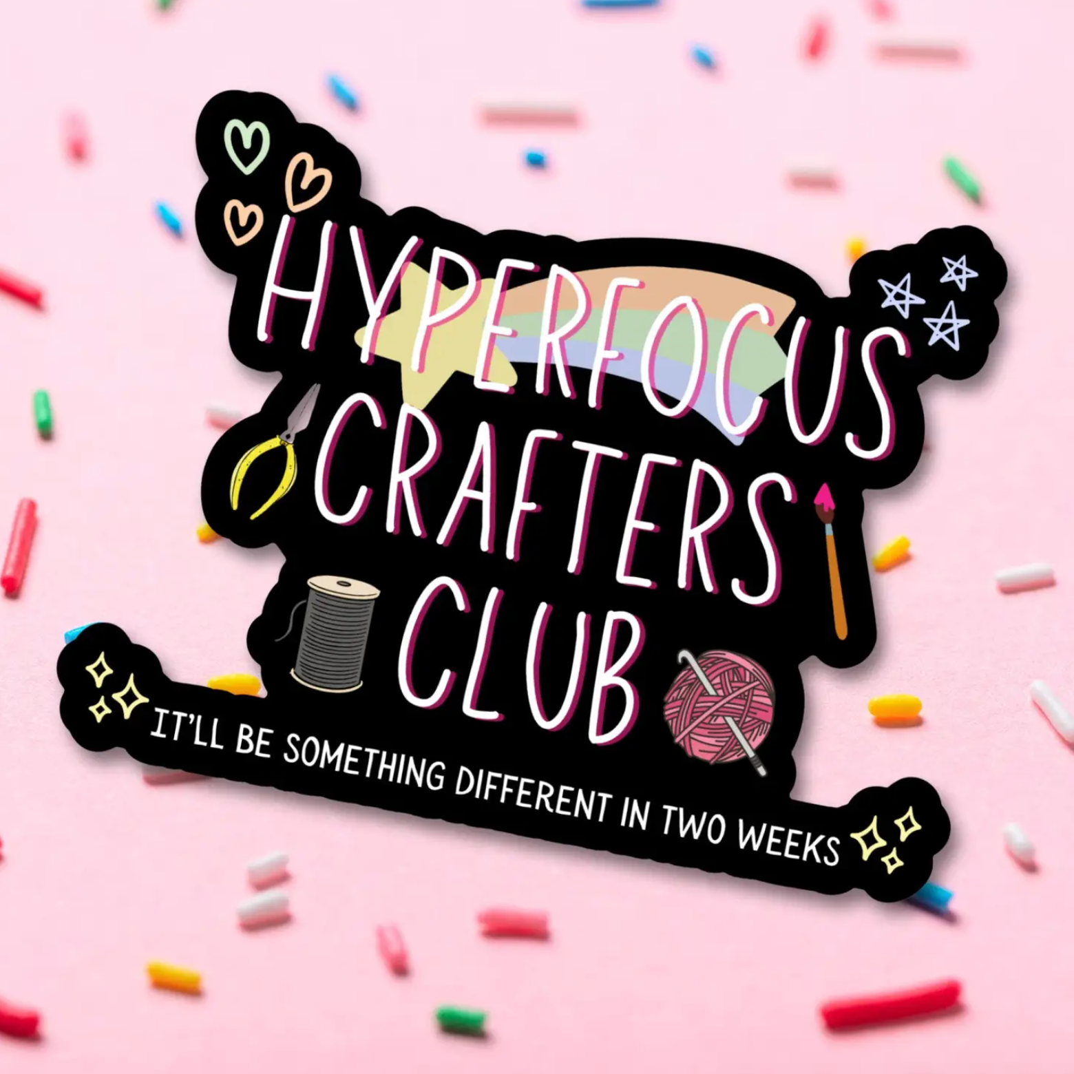 Hyperfocus Crafters Club Sticker