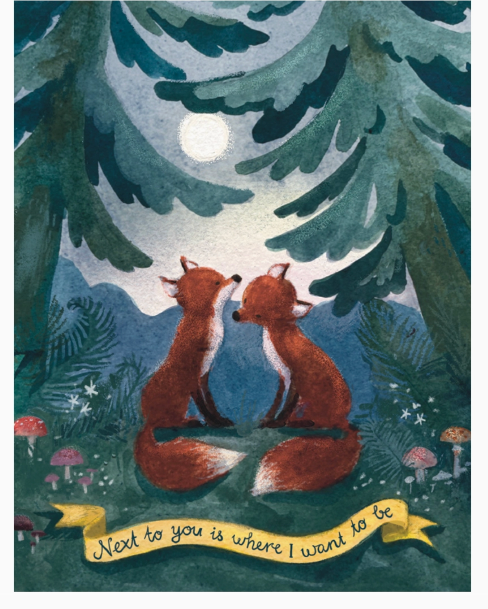 Moonlight Foxes Anniversary Card - Heart of the Home Inc