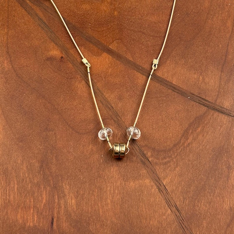 Solar Necklace in Gold & Lapis
