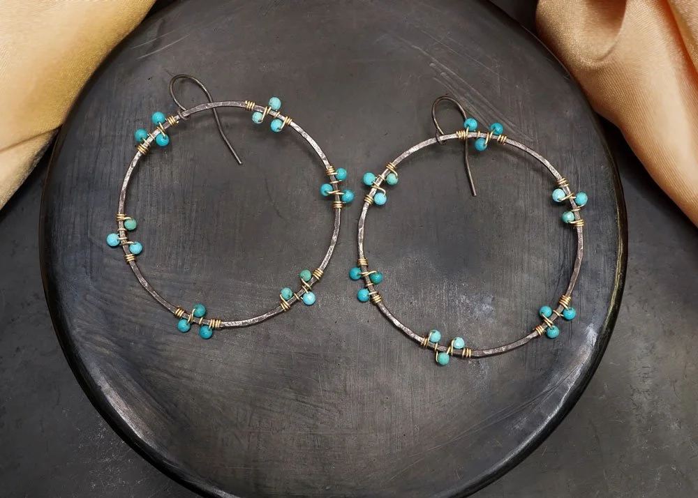 Water Droplet Hoop Earrings - Heart of the Home Inc