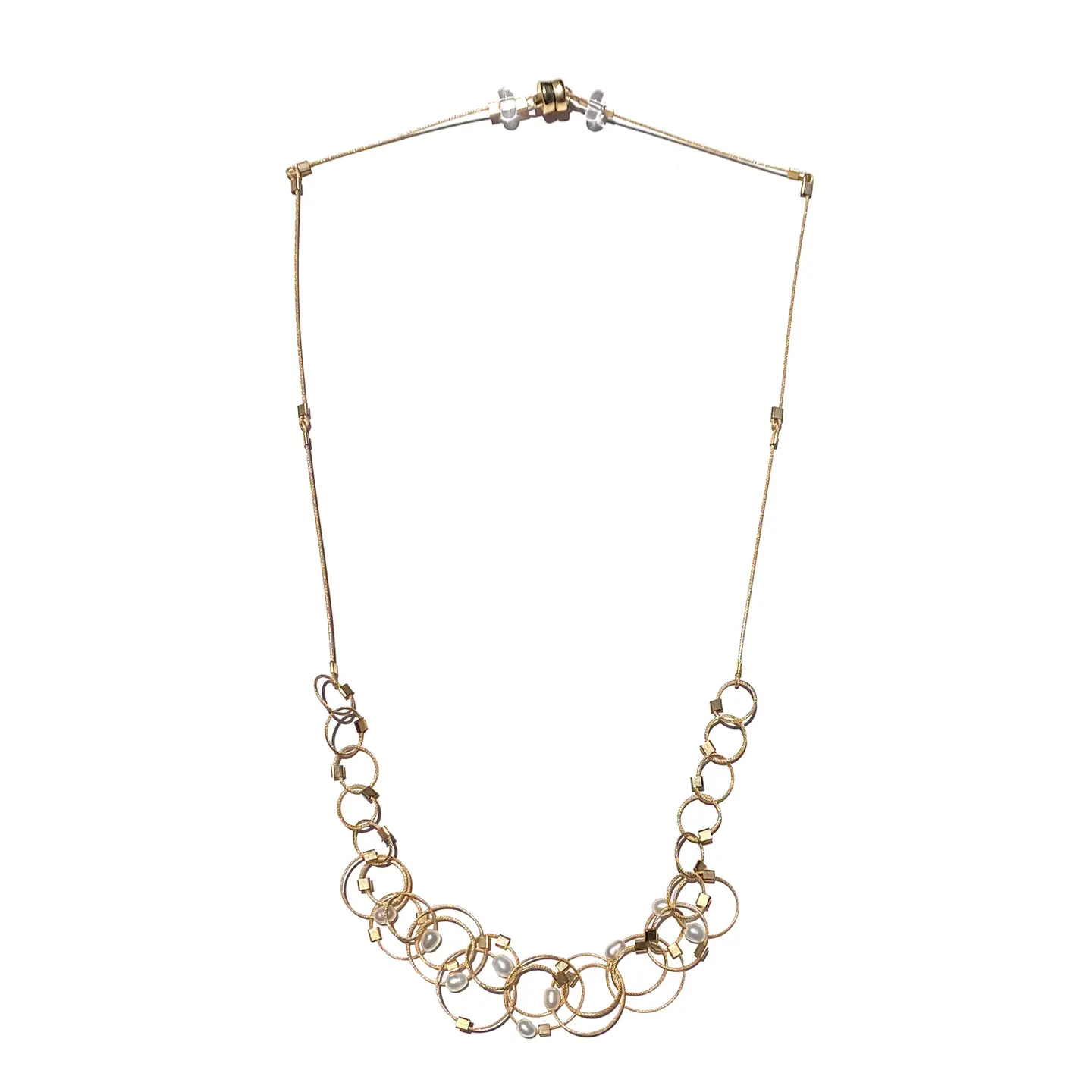 Mini Vertigo Necklace in Gold & Pearl