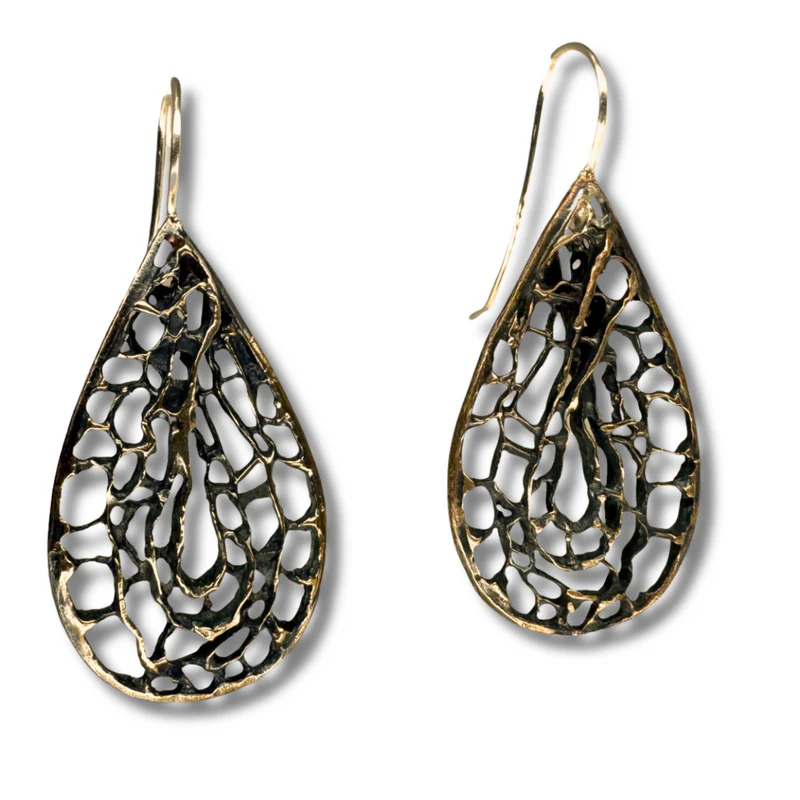Medium Sea Fan French Hook Earrings - Heart of the Home Inc