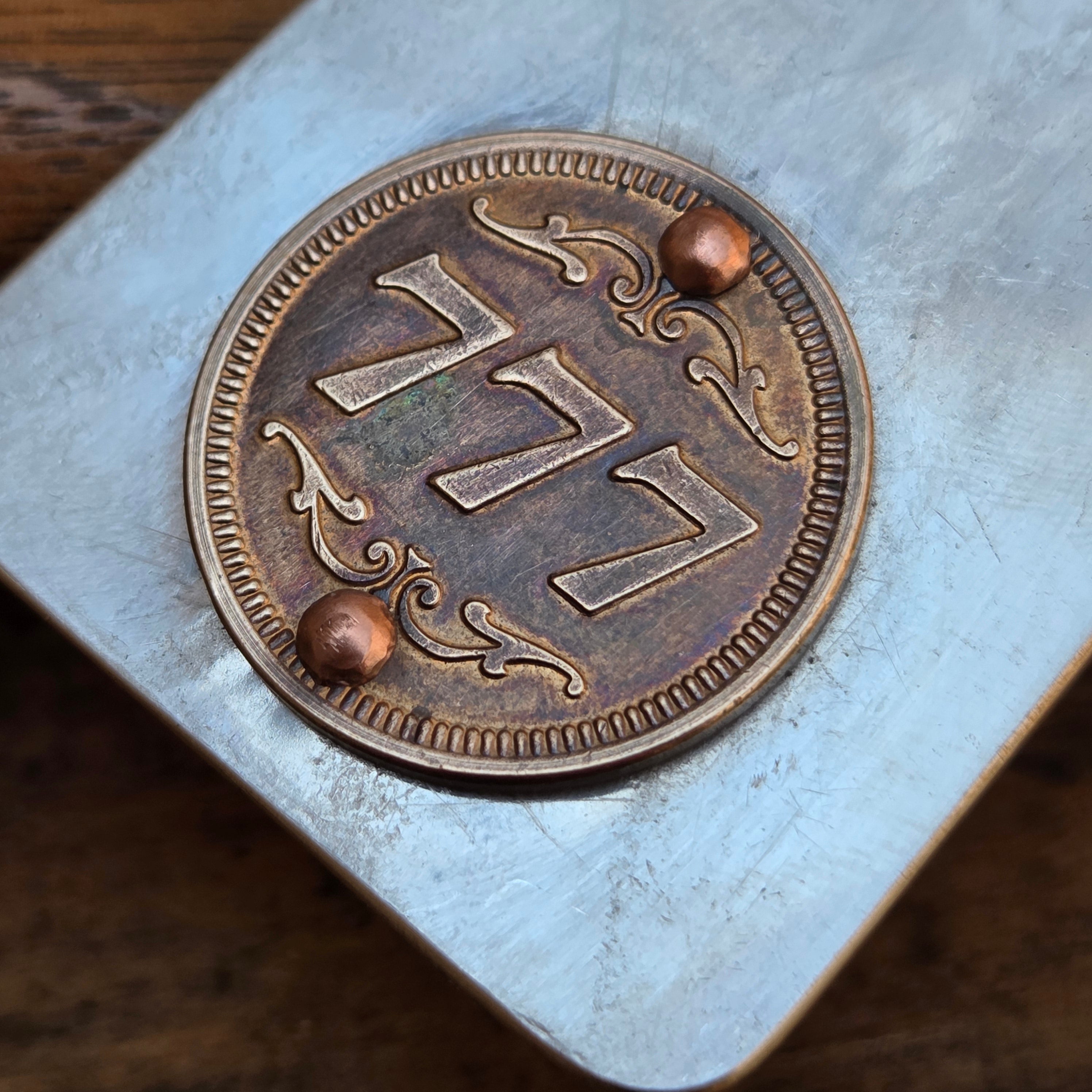 Lucky 777 Token on Silver Tray