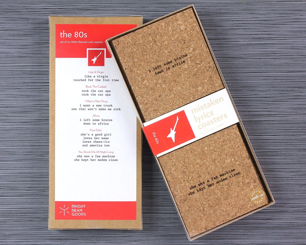 Mistaken Lyrics Coaster Set - The 80's - Heart of the Home Inc