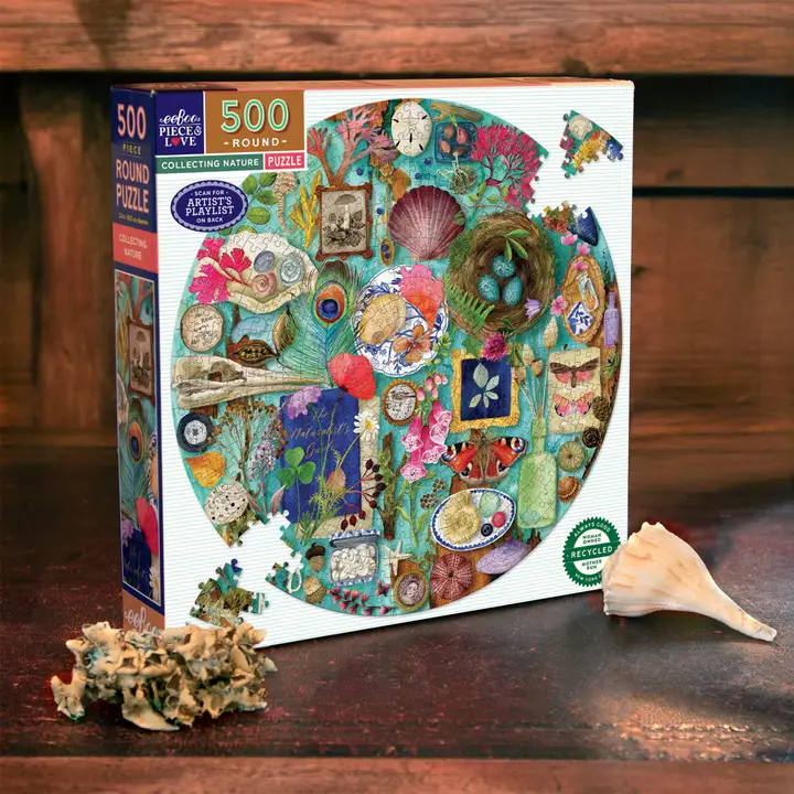 Collecting Nature 500pc Round Puzzle - Heart of the Home Inc