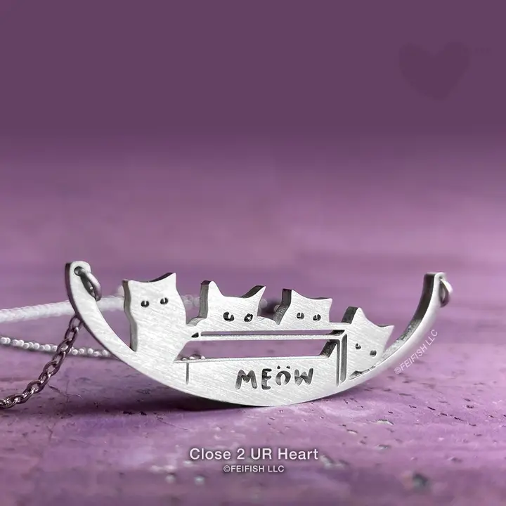 Cats Meow Box Necklace - Heart of the Home Inc