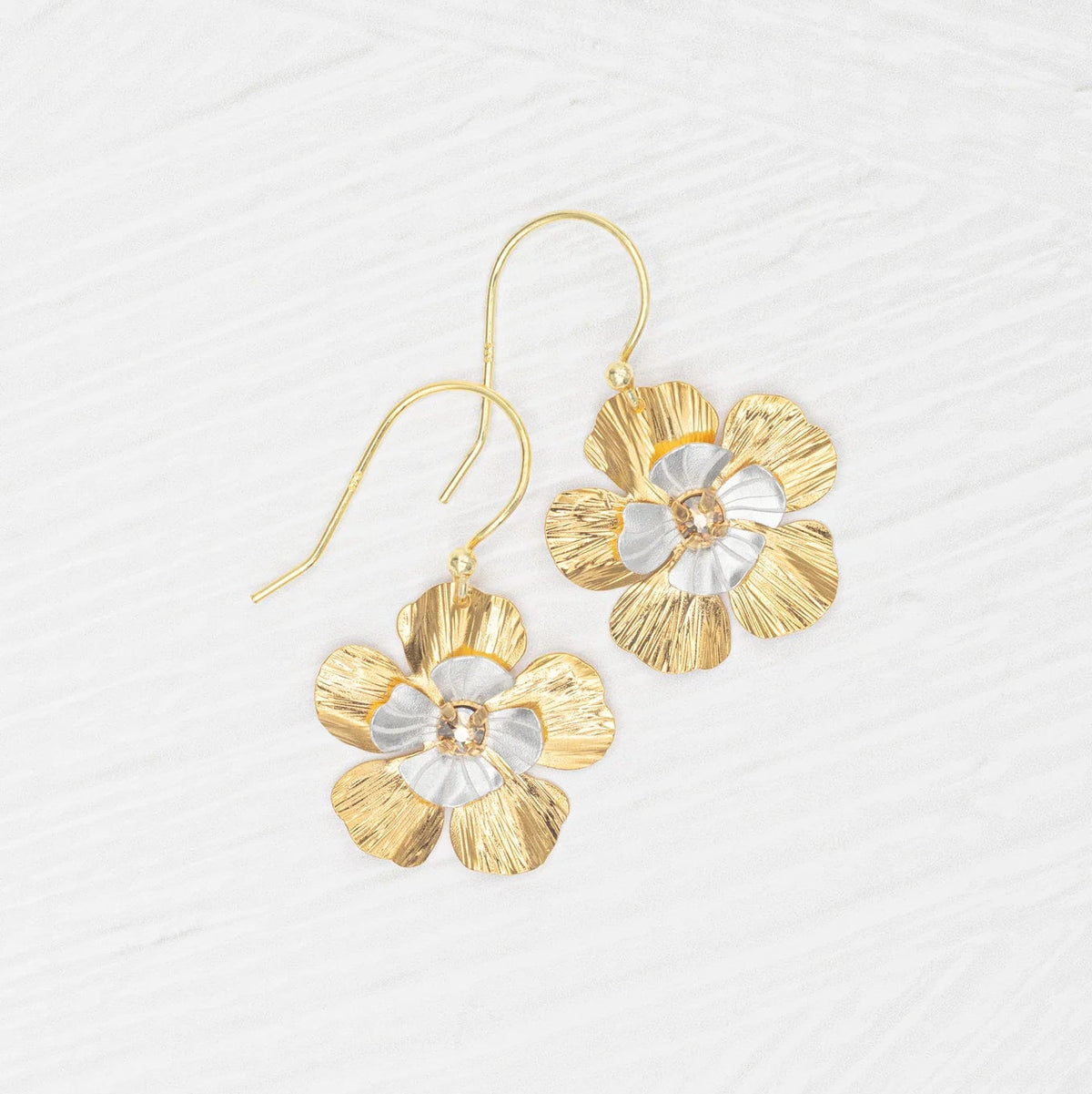 Blissful Bloom Earrings in Gold & Silver - Heart of the Home Inc