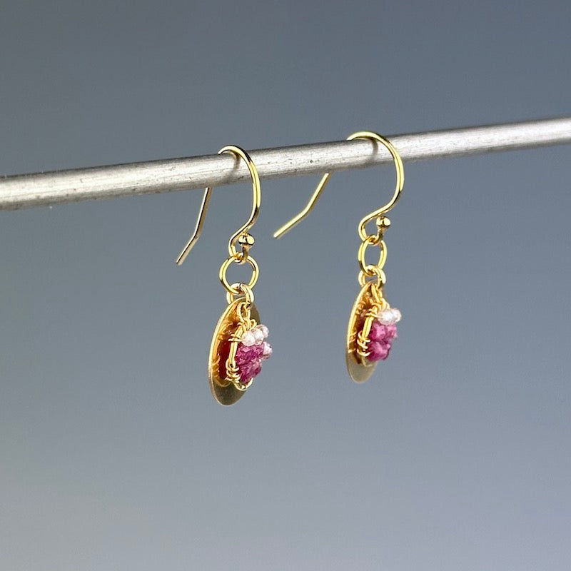 Rose Disc Earrings