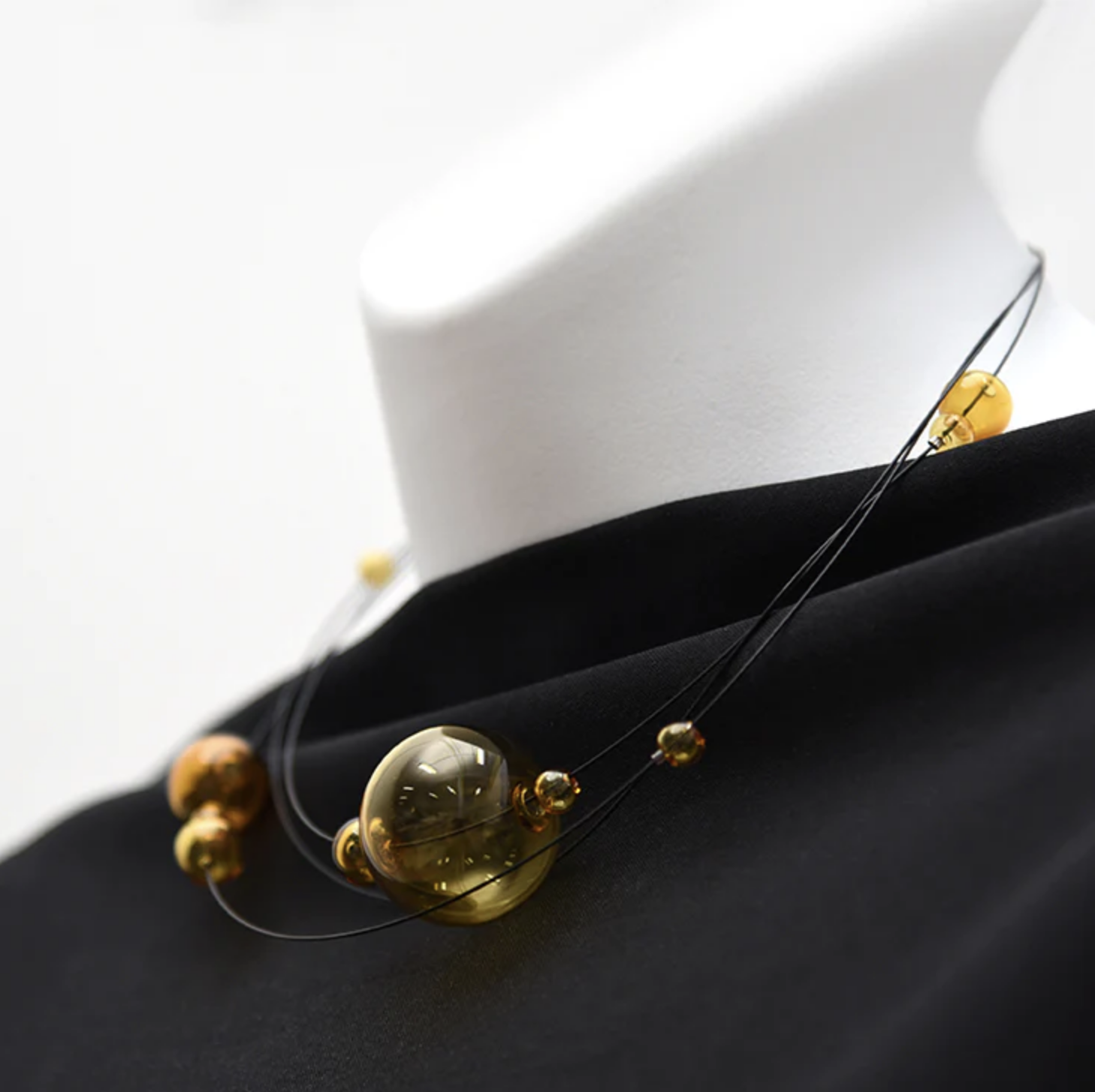 Amber Cumulus Layers Necklace - Heart of the Home Inc