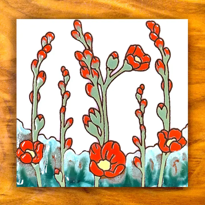 Desert Globemallow Glazed Tile