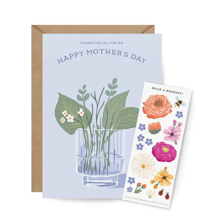 Mother's Day Bouquet Sticker Scene Card - Heart of the Home Inc