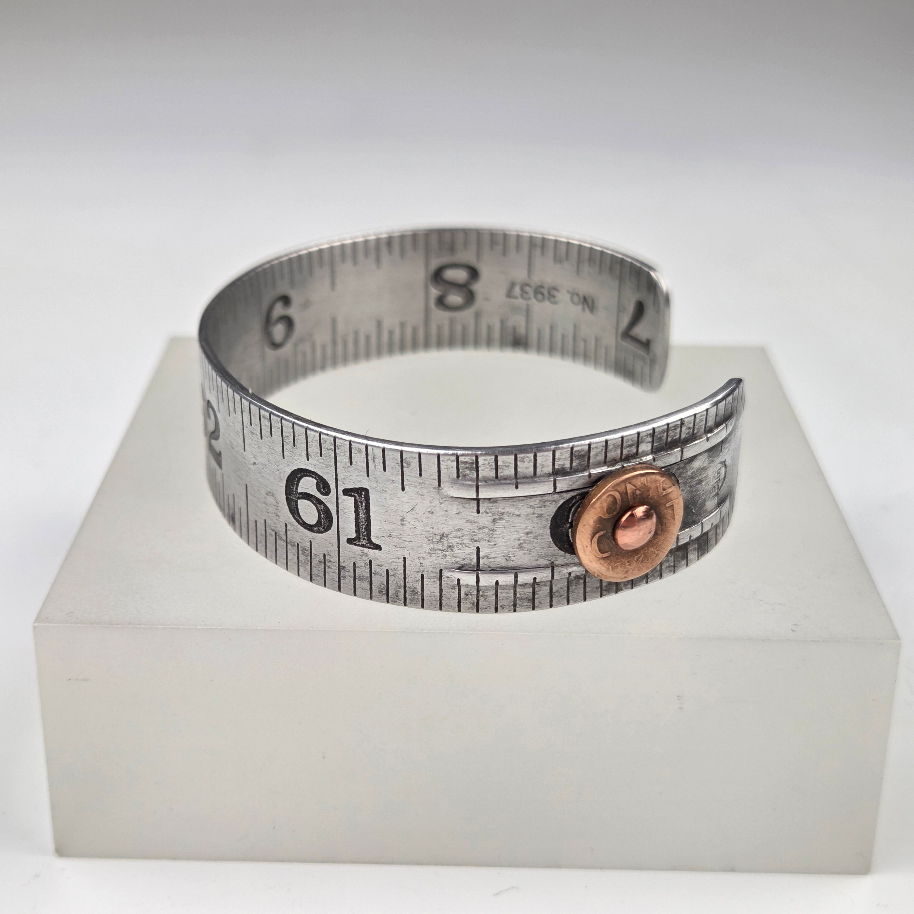 Reclaimed Ruler Cuff Bracelet - 61 to 65 - Heart of the Home Inc