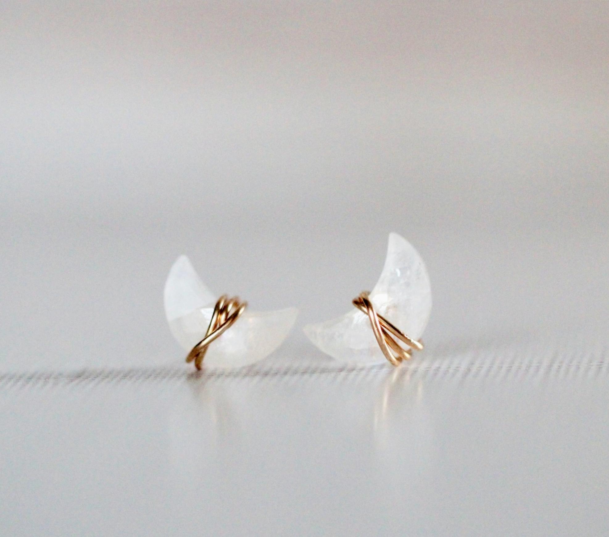 Moonbeam Stud Earrings in Moonstone - Heart of the Home Inc