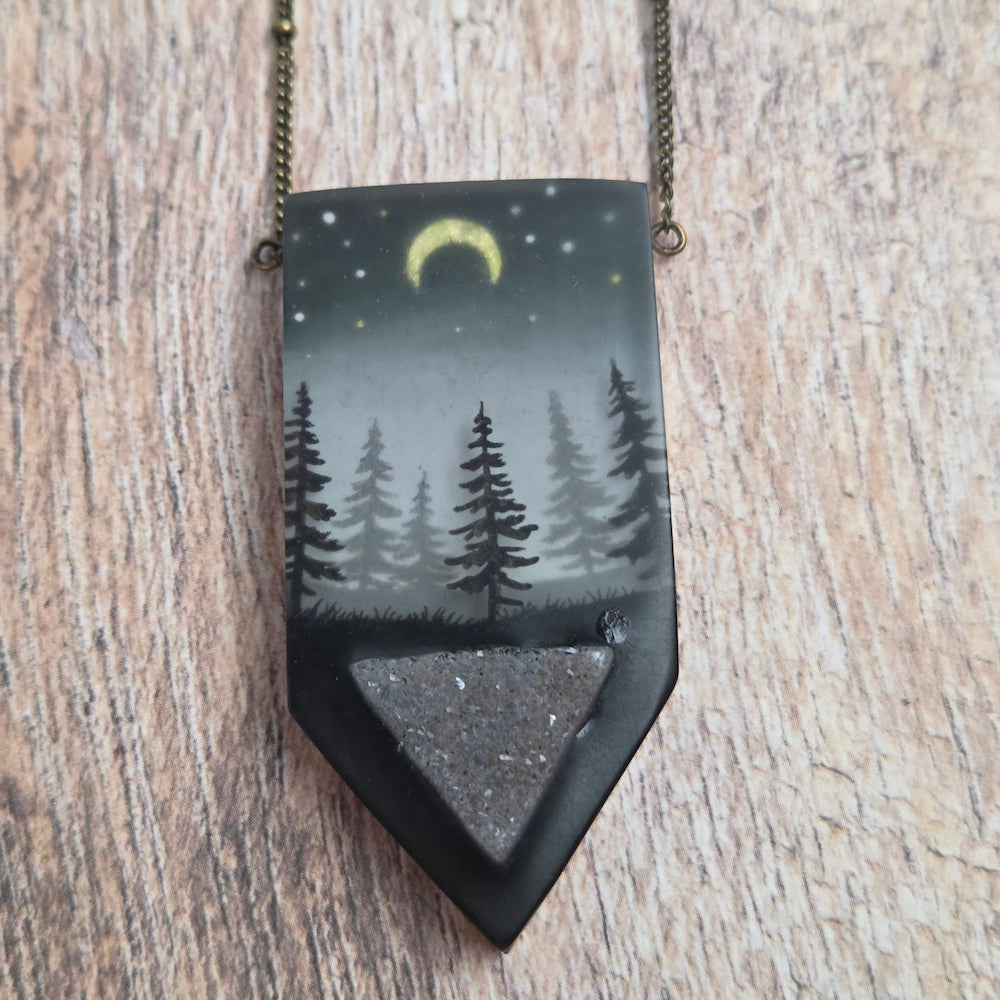 Druzy Forest Crystal Necklace