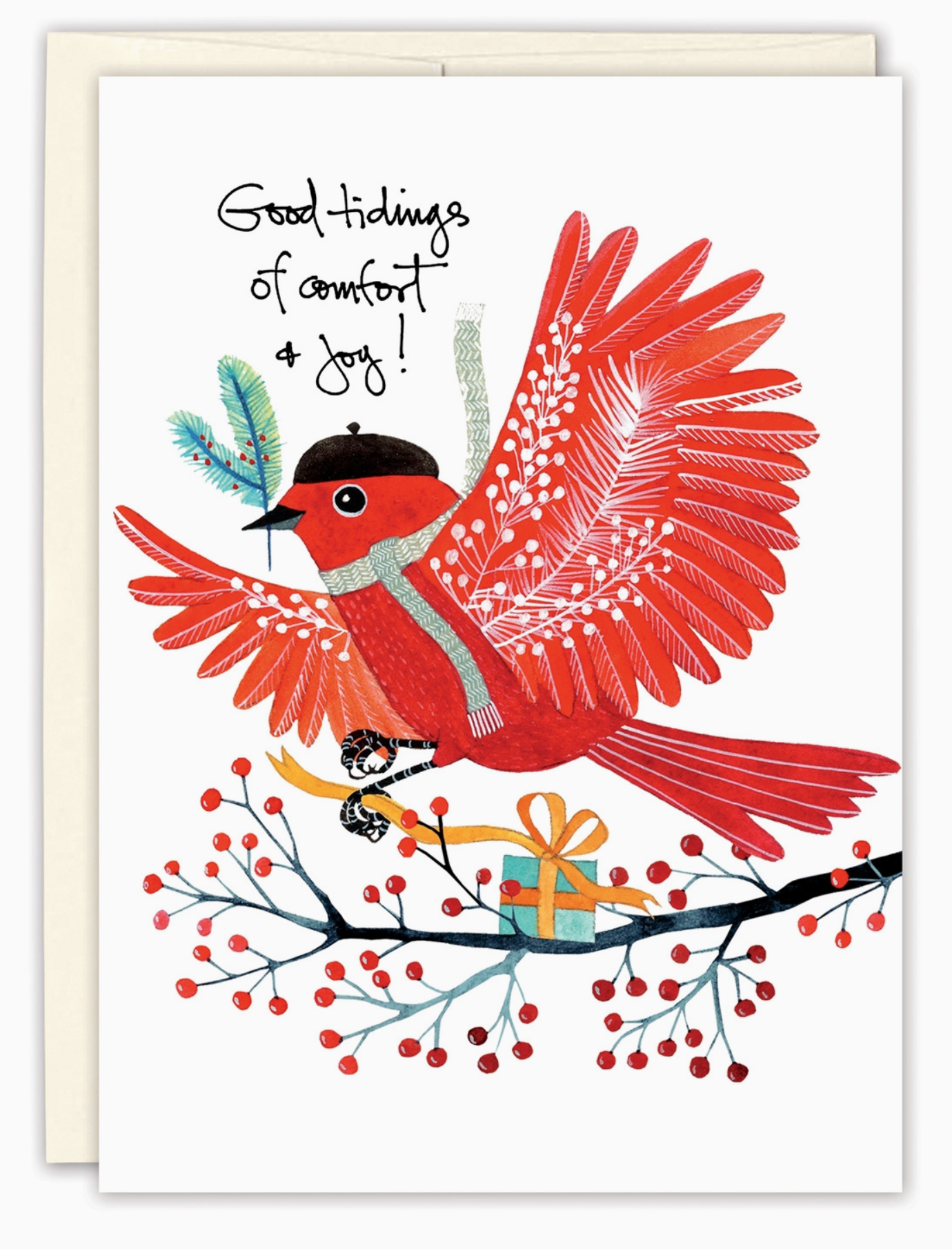 Good Tidings Red Bird Holiday Card - Heart of the Home Inc