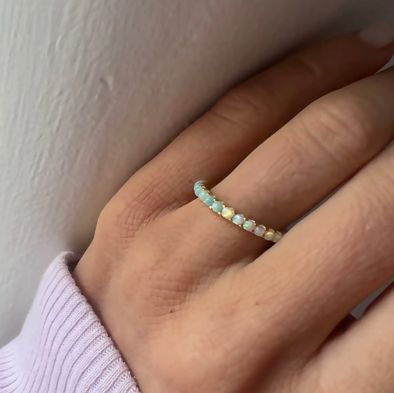 Opal & Amazonite Eternity Band - Heart of the Home Inc