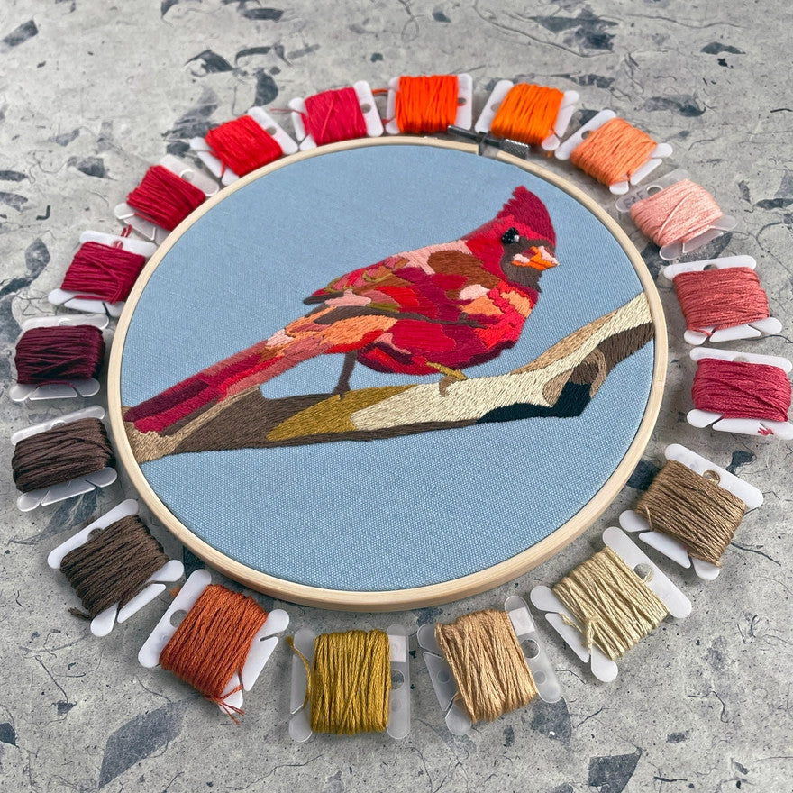 Cardinal Embroidery & Beadwork Kit