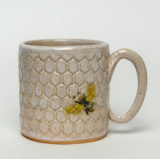 Bee Pattern White Mug - Heart of the Home Inc