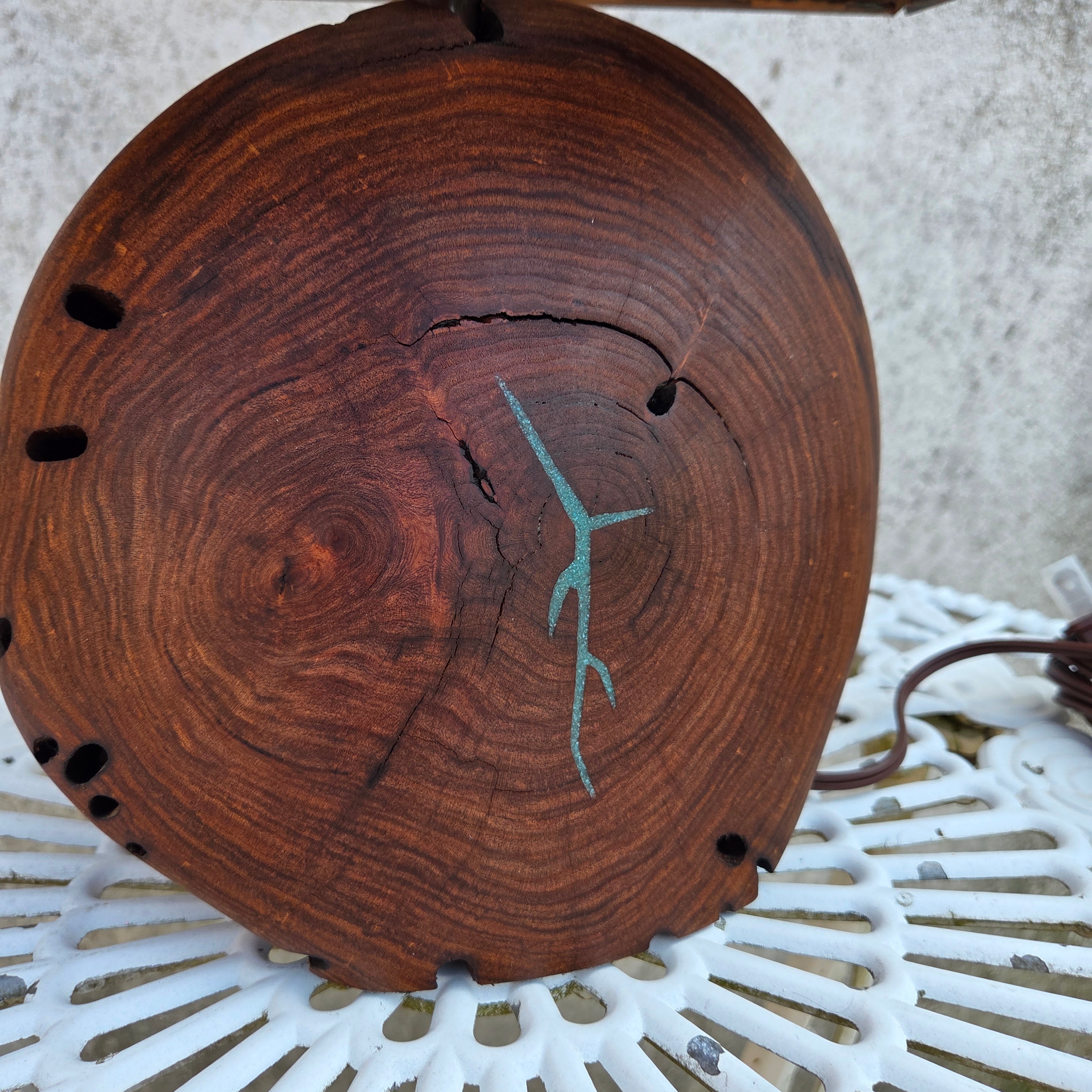 Mesquite & Turquoise Lamp with Sunburst Shade (SL-1 GW) - Heart of the Home Inc