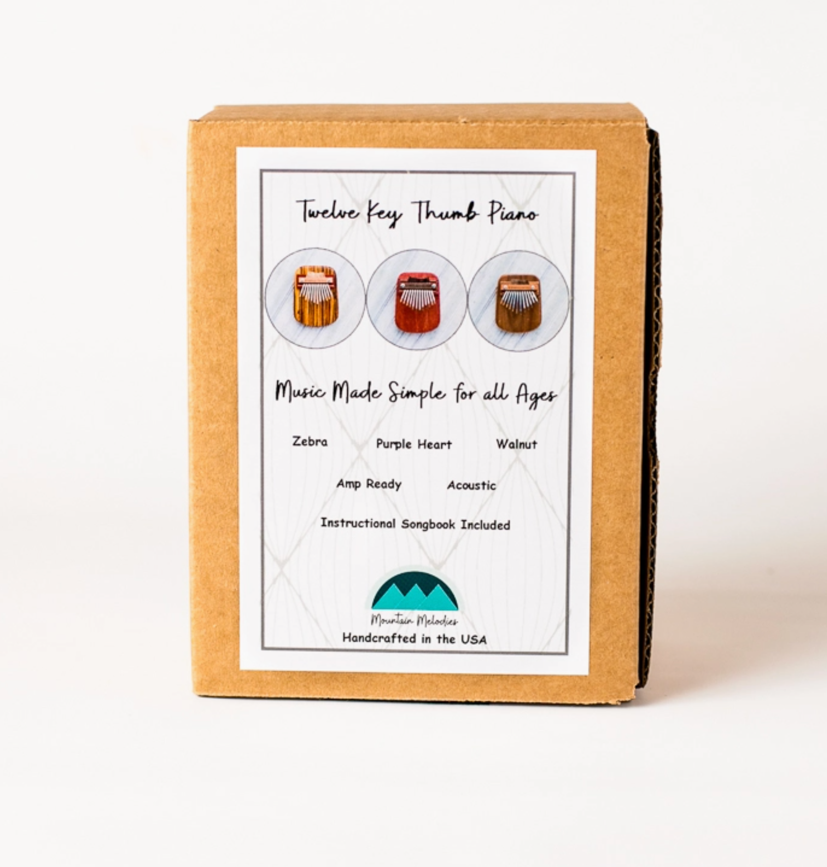 12 Key Walnut Thumb Piano - Heart of the Home Inc