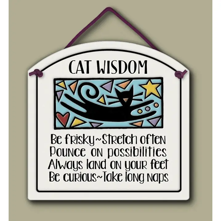 Cat Wisdom Wall Tile - Heart of the Home Inc