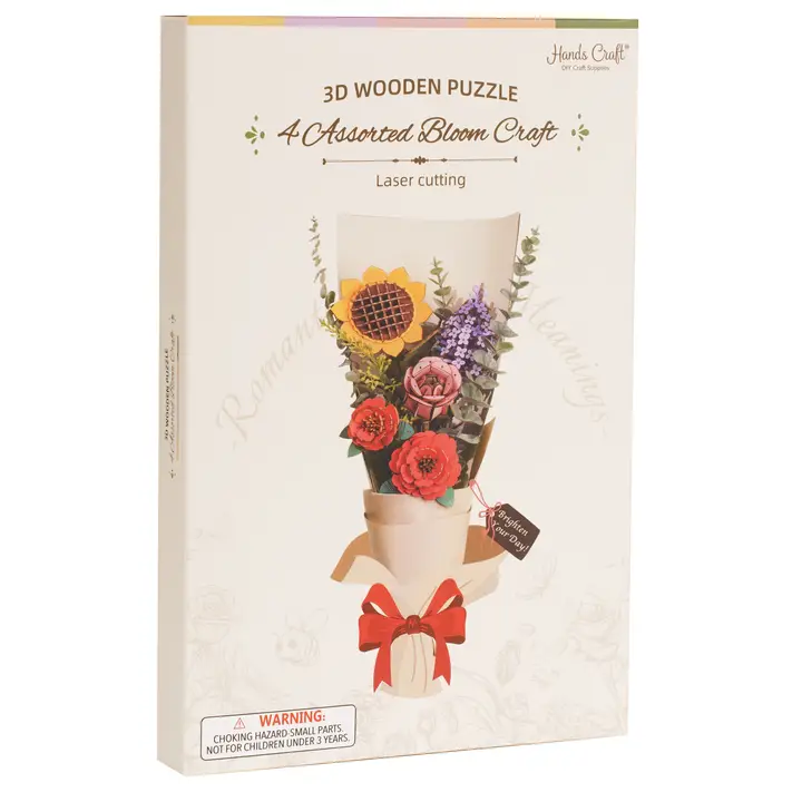 3D Wooden Flower Puzzle Bundle Pack - Heart of the Home Inc