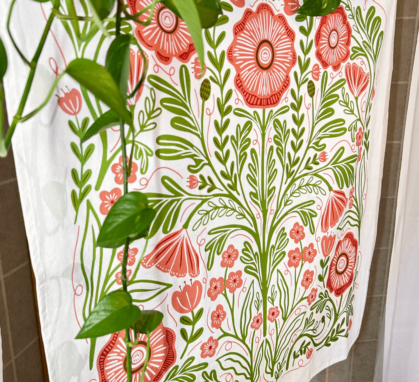 Poppy In Pink Tea Towel - Heart of the Home Inc